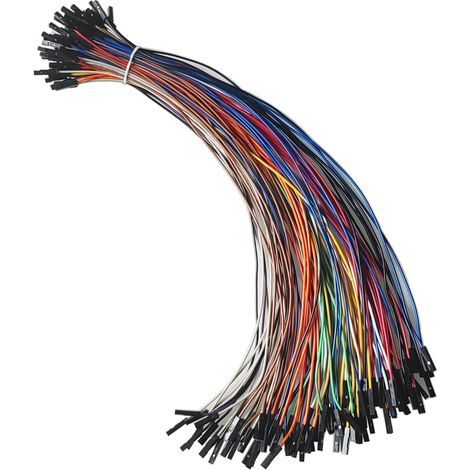100 Pièces 1P to 1P Femâle vers Femelle Jumper Wires Cavalier Câble Set, 1 Pin Breadboard Electronique pour Arduino Prototype Shield, 30CM, 24AWG, 10 Couleur (1/5)