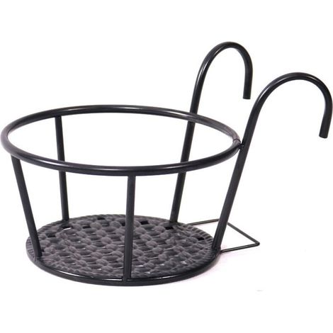 Étagère à Pots De Balcon Au-Dessus des Jardinières De Rail De Plate-Forme Support De Pot De Fleur en Métal Cintres De Pot De Fleur De Clôture Support De Pot De Balcon Plante Vase