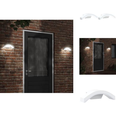 Appliques murales LED d'extérieur 2 pcs blanc - Applique Murale Exterieure - Éclairage Extérieur - Luminaire Led - Lampadaire Extérieur - Lumière Blanche (1/5)