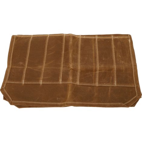 Messertasche aus gewachstem Canvas mit 7 Fächern, professionelle faltbare Küchenmessertasche, ideal für Camping und Grillen, Farbe Khaki. (1/4)