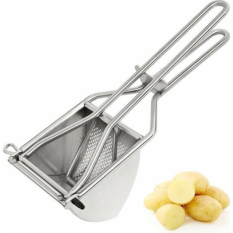 Presse-purée en acier inoxydable à long manche, presse-légumes et fruits – DELKEVIC (1/4)