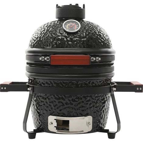 Gril à Charbon de Bois, Design Portable, Comprend un Thermomètre, noir (1/2)