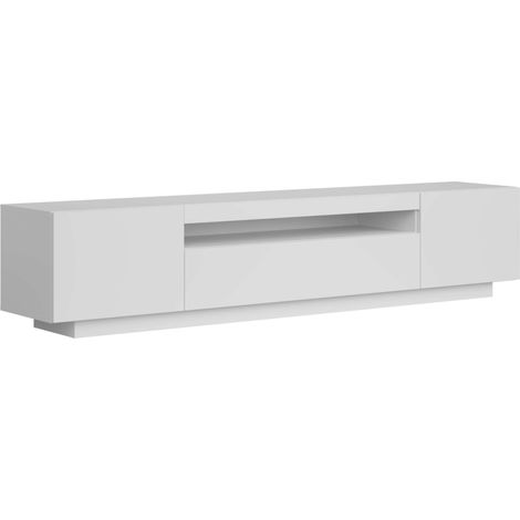 Mueble de TV Sami para Salón Estilo Contemporáneo en Color Blanco con 1 Cajón, 2 Puertas y 1 Hueco Abierto 200x41,6x37,3 cm (1/5)
