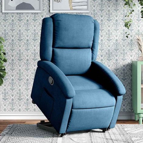 Fauteuil inclinable-Chaise de relaxation-Fauteuil Relax bleu velours 776887 (1/5)