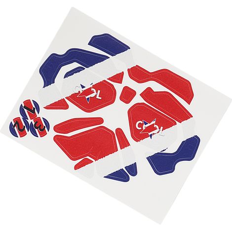 Autocollants, films protecteurs et autocollants en PVC pour lunettes DJI FPV (rouge, bleu et blanc). (1/5)