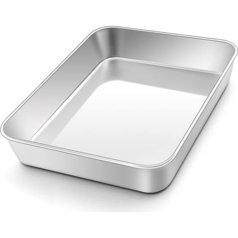 Plaque de cuisson profonde en acier inoxydable, 26,5 x 20,5 x 5 cm (1/5)