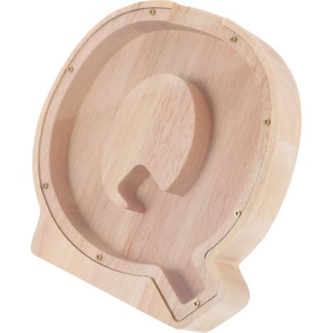 Tirelire en Bois Lettre Q pour Garçon et Filles, Boîte à Économies (1/5)
