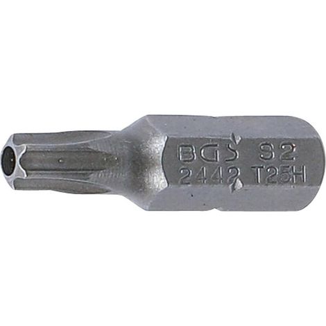 Embout Torx T25 6,3 mm (1/4) - L. 25 mm - Profil T avec Perçage - Précision et Durabilité, Acier - D-Work (1/5)