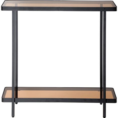 CALICOSY - Console avec deux plateaux en verre fumé L80 cm - ORA (1/5)
