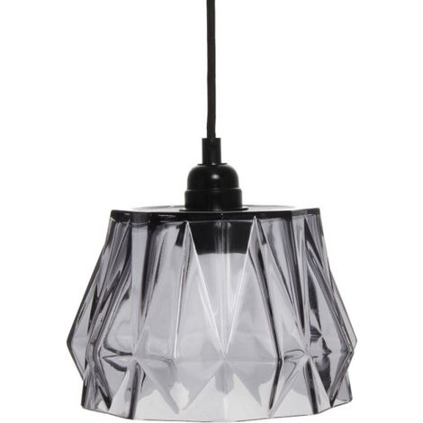 Lampe Suspension en Verre "Aurea" 19cm Gris (1/4)