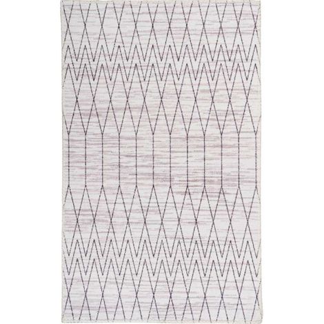 Tapis Tissé Imprimé à Poils Plats "Maya III" Gris 120 x 180 cm (1/4)