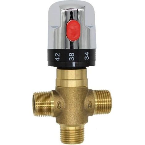 YYV Solar-Thermostat-Duscharmatur aus Messing und Kupfer (1/4)