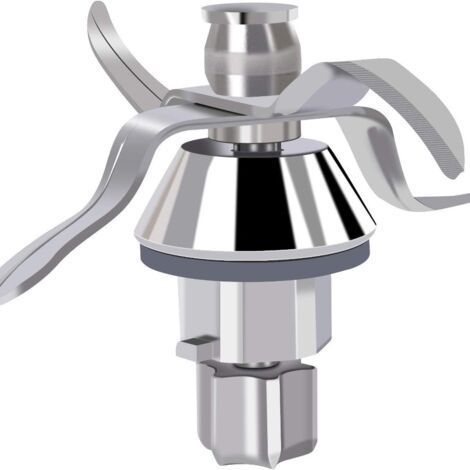 Lame de rechange en acier inoxydable pour robot culinaire Vor-Werk Thermo-Mix TM31, avec rondelle.-Chrom (1/5)