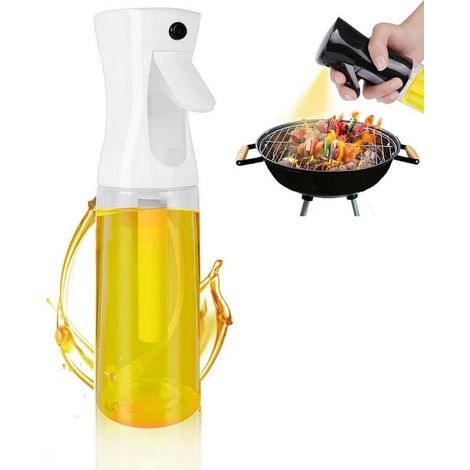 Vaporisateur d'huile 220 ml, pulvérisation uniforme, sans BPA, flacon en verre, pour huile/vinaigre, idéal pour la cuisson et les grillades (blanc). (1/5)