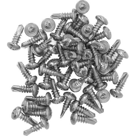 Vis à métaux autoforeuse 200 pièces M4.2x13mm acier inoxydable 410 tête fraisée ronde Phillips, vis taraudeuse pour fixation rapide (1/5)
