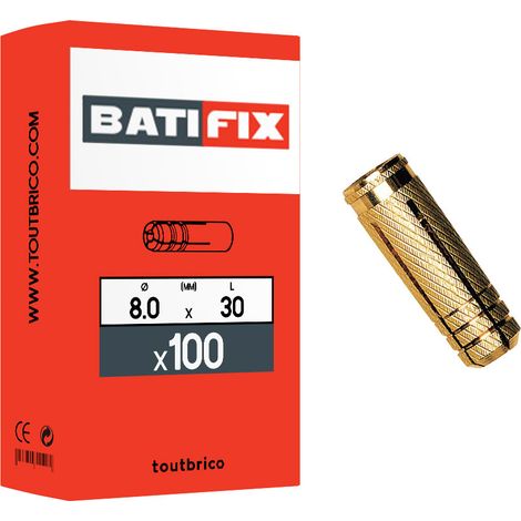 100 chevilles laiton 8 x 30mm - Batifix