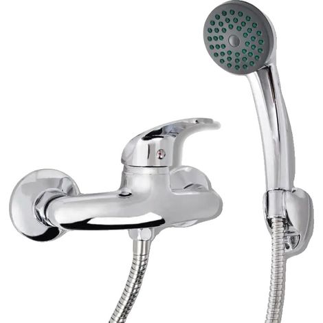 Duscharmatur Set, Edelstahl, verstellbare Höhe, Silber (1/2)