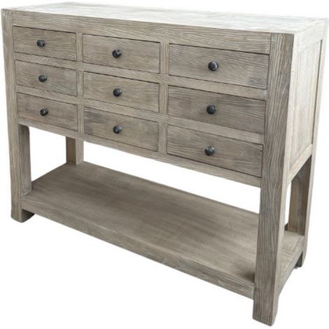 Haldon Collection 9 Drawer Chest with Shelf - Wood - L40 x W110 x H88 cm - Brown