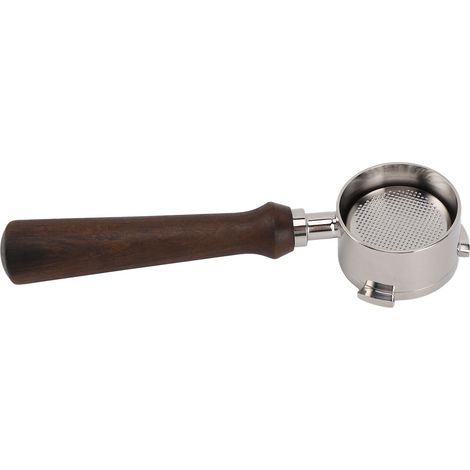 Porte-filtre sans fond, manche en palissandre noir, acier inoxydable, 51 mm, droit, détachable, 3 oreilles, pour machine à café Delonghi (1/5)