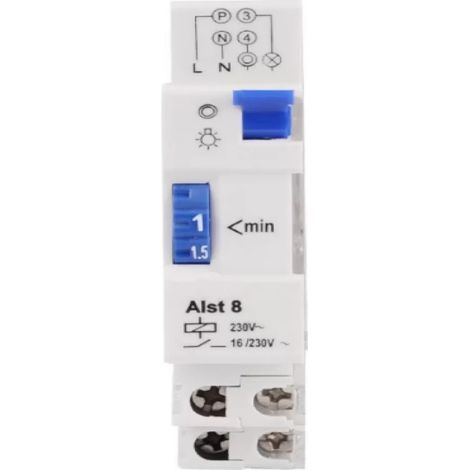 1 Interrupteur minuterie escalier, 16A 230V, moteur synchrone, montage rail DIN, éclairage couloir (1/5)