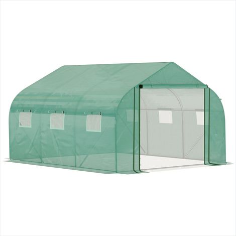Serre de jardin Grande serre tunnel 3,5 x 3 x 2 m acier galvanisé (1/5)