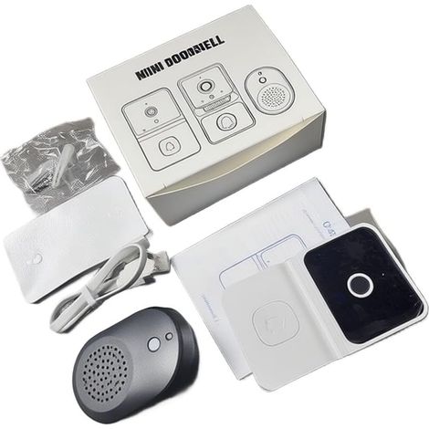 Sonnette Intérieur Extérieur Sonnette Intérieur Extérieur(White) WiFi 2.4G stable, audio clair, notification instantanée, sécurité , à installer (1/5)