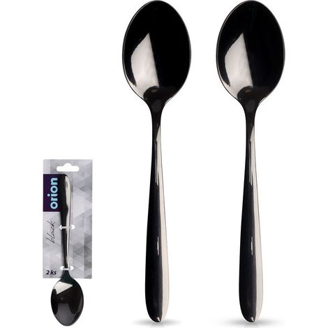 Cucchiaini da tè, set da 2 cucchiaini, posate in acciaio nero, BLACK ORION 144603 (1/5)