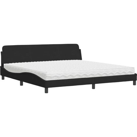 Maison Exclusive - Bett mit Matratze "Dover" Schwarz 200x200 cm S (1/5)