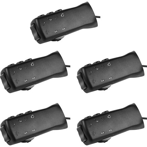 Compatible con 5 mandos universales de 7 botones para volante de coche, sistemas de audio multifunción para coche, navegación GPS, DVD y control Android con cable.