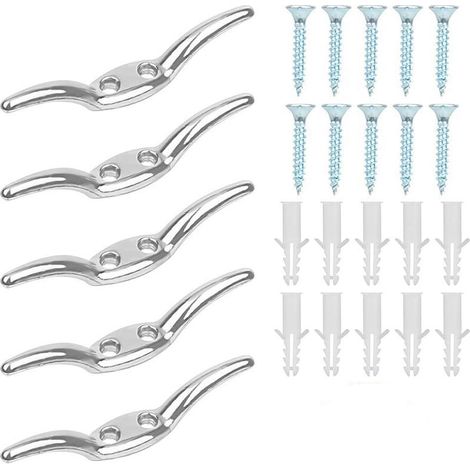 Attache-cordon de sécurité enfant, crochet de fixation pour stores et rideaux de 6,5 cm, crochet pour cordon de store, crochet de positionnement pour cordon à rouleau avec vis (5 pièces) (1/5)