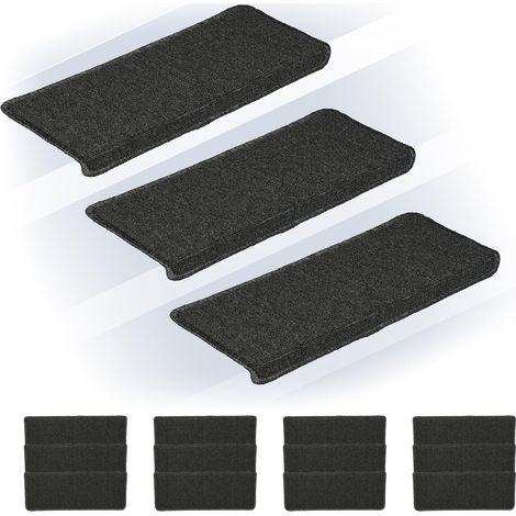 Juego de 15 peldaños rectangulares para escaleras, antideslizantes y autoadhesivos.