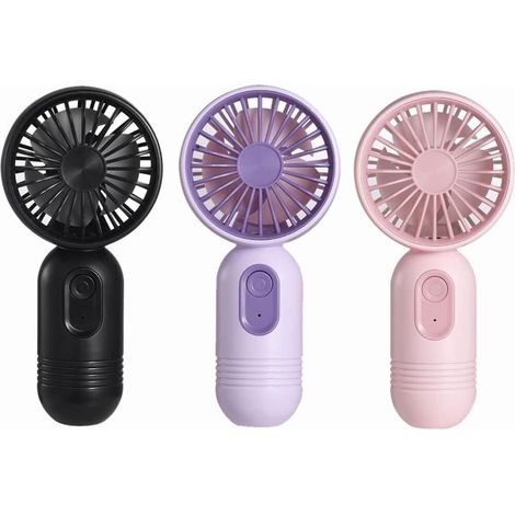 Mini ventilateur portable, lot de 3 rechargeables USB, petit ventilateur personnel pour femmes et hommes, bureau et voyages en plein air