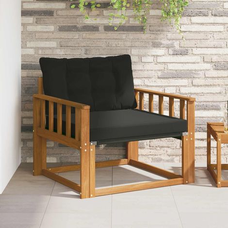 Outdoor-Sofagarnitur Massives Akazienholz und Textilene Natur (1/5)