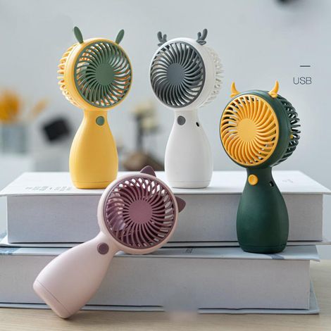 Mini ventilateur, ventilateur sans fil à piles rechargeable, Prêt à être expédié sous 24h (Vert-Vert)