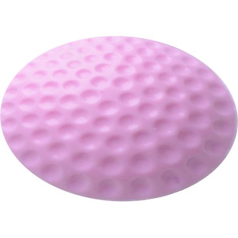 Tope redondo autoadhesivo de silicona para manijas de puertas, a prueba de golpes y anticolisión, para baño y dormitorio, color rosa. (1/4)