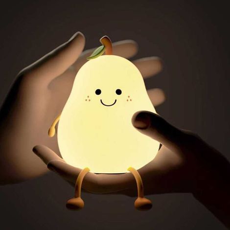 Veilleuse LED créative en forme de poire, veilleuse rechargeable en silicone (1/5)