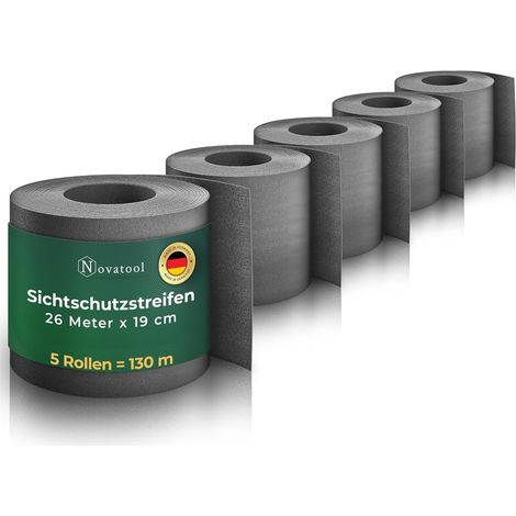 Novatool PP rouleaux de 130 m Bandes brise-vue durables pour clôture à double fil anthracite pour 50 rangées de clôture à fil Bandes brise-vue extra