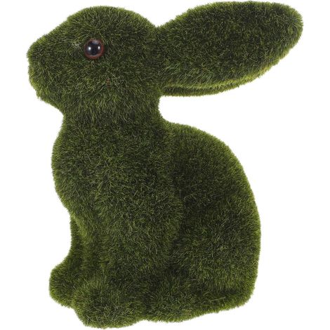 Beflockte Osterhasenfigur aus Kunstschaum Pelzige Kaninchen (1/5)