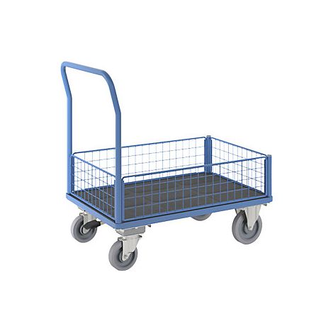eurokraft pro  Carrello a pianale  4 sponde in griglia a metà
