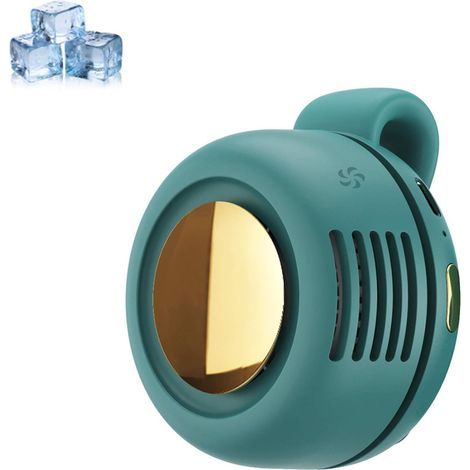 Mini ventilateur portable silencieux sans pales vert, réglable à 3 vitesses pour extérieur et bureau (1/5)