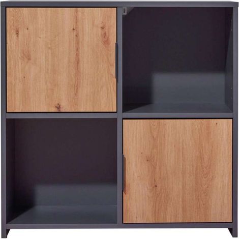 Inter Link - Mobile Pepeto 2 ante Grigio Quercia - L77 x H77 cm (1/5)