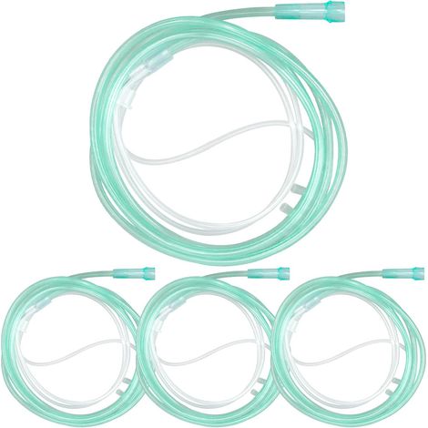 4-Piece Oxygen Tubing, 6mm x 2M Medical Grade PVC Oxygen Tubing for Adults, Flexible and Kink-Resistant Nasal Cannula for Oxygen Machine (1/5)