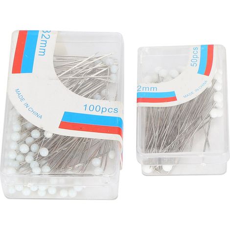 2 Box Sewing Ball Head Pins Straight Pins with Ball for DIY Crafting/Fabric SewingWhite (1/5)