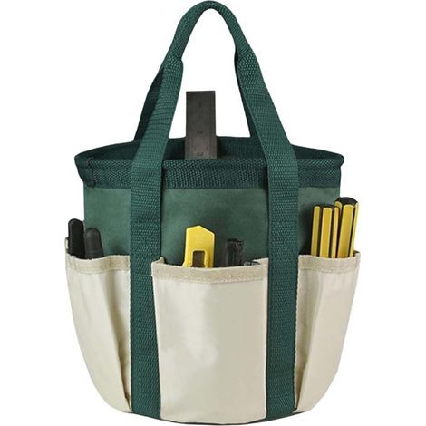Panier de nettoyage universelSac à outils de jardinSac de jardin pour outils de jardinSac de rangement pour outils de jardinavec 6 poches extérieures il est parfait pour les travaux de jardinag (1/4)