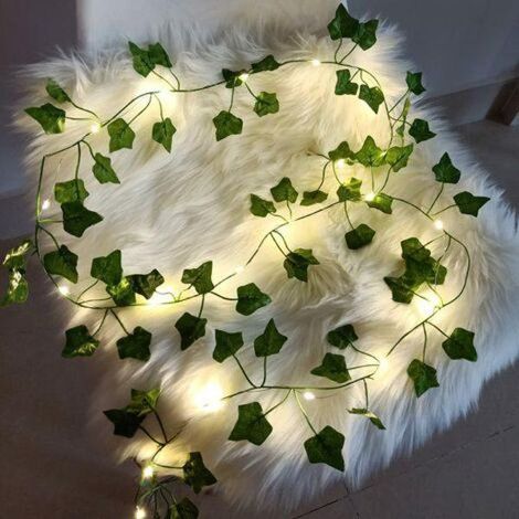 Guirlande lumineuse feuille d'érable, guirlande lumineuse vigne (à piles) - Veilleuse pour la décoration de la maison, des mariages, des fêtes, du jardin, etc. (10 m, 10 LE)