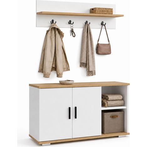 Conjunto de armario para pasillo con banco Gados L 77x90x30 - VCM (1/2)