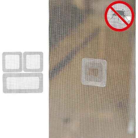 Patch Réparation Moustiquaire Adhésif Modèle 2 Filet Anti Moustiques Autocollant Fenêtre Porte Déchirure (1/4)