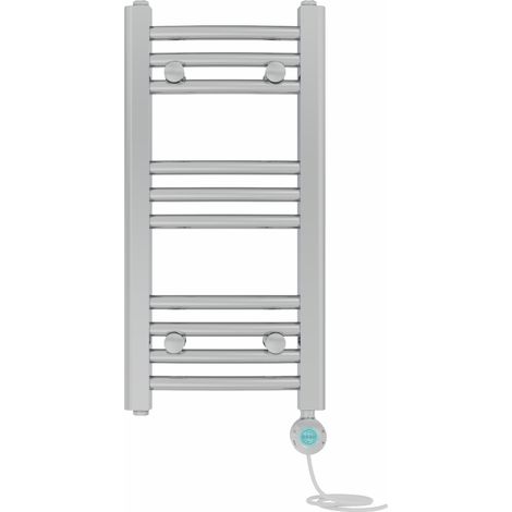 Prefilled Electric Heated Towel Rail Radiator Curved Thermo Smart WiFi 600x300mm Chrome (1/5)