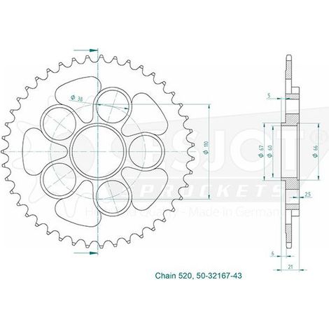 Esjot - couronne - 520 - 43 dents