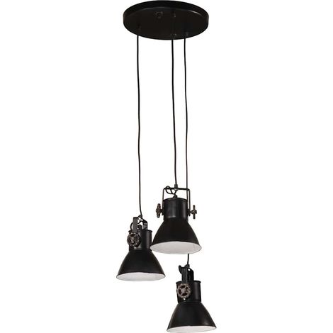 vidaXL Lámpara colgante negra 25 W E27 30x30x100 cm (1/2)